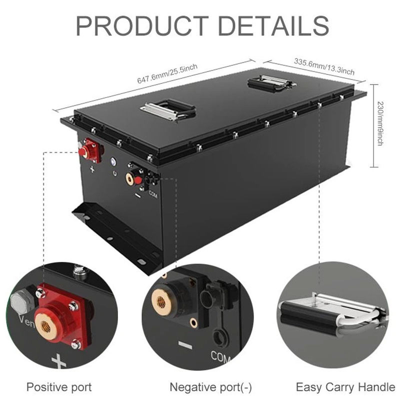 5.12KWh batteria profonda 51.2v 100ah del ciclo del litio rv per i carretti di golf