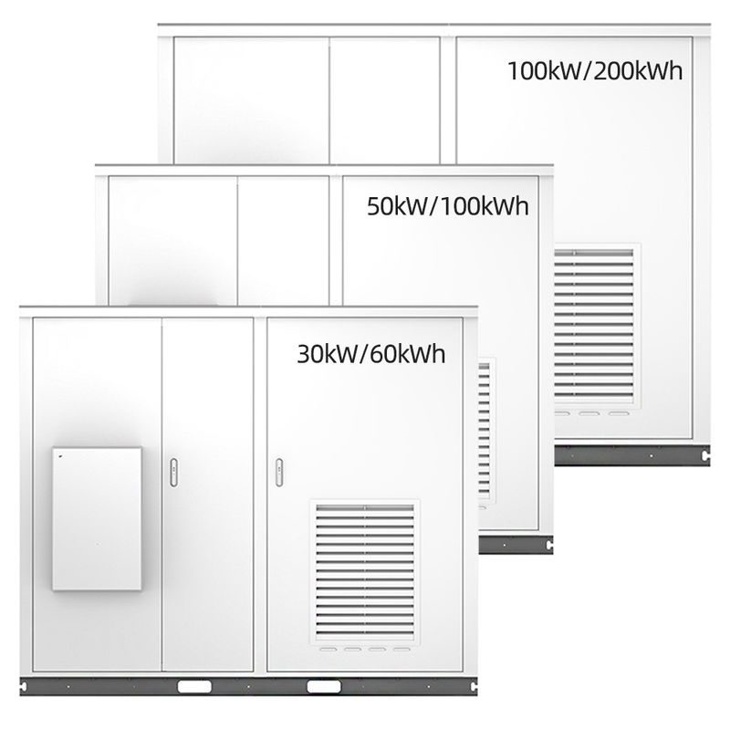 60 kWh a 200 kWh Armadio portatile di accumulo di energia per uso esterno industriale ad alta capacità
